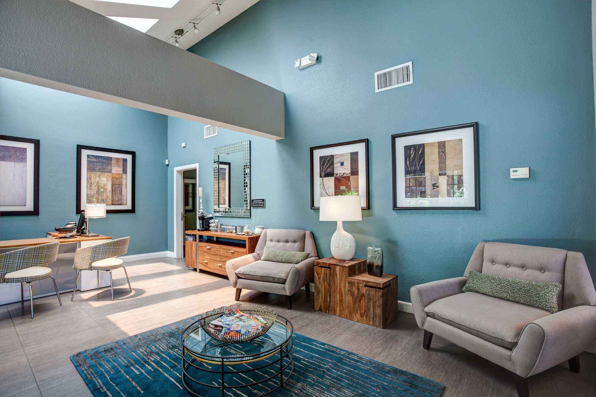 leasing office sitting area at Waterstone