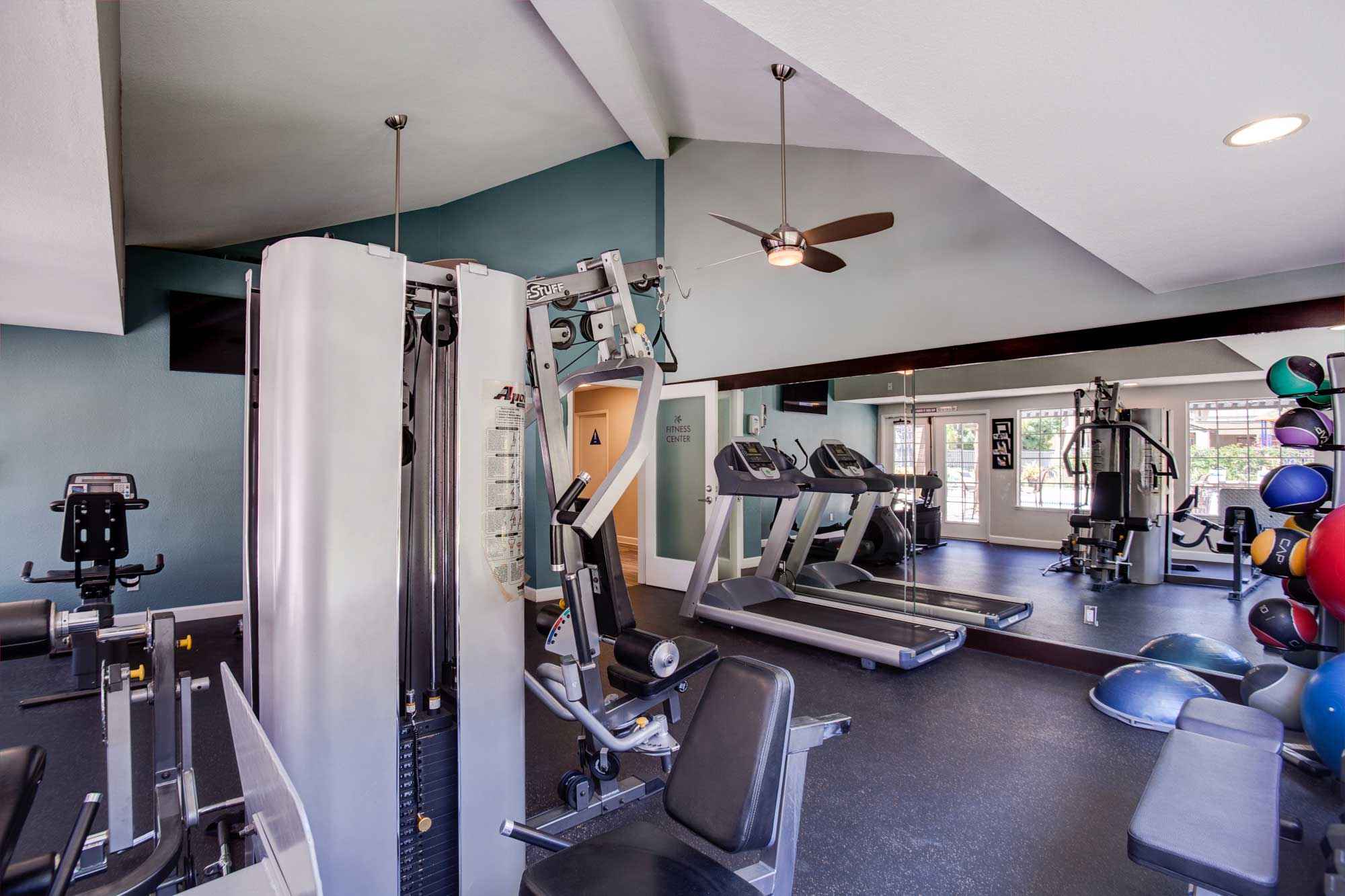 community gym cardio and weight machines at Waterstone